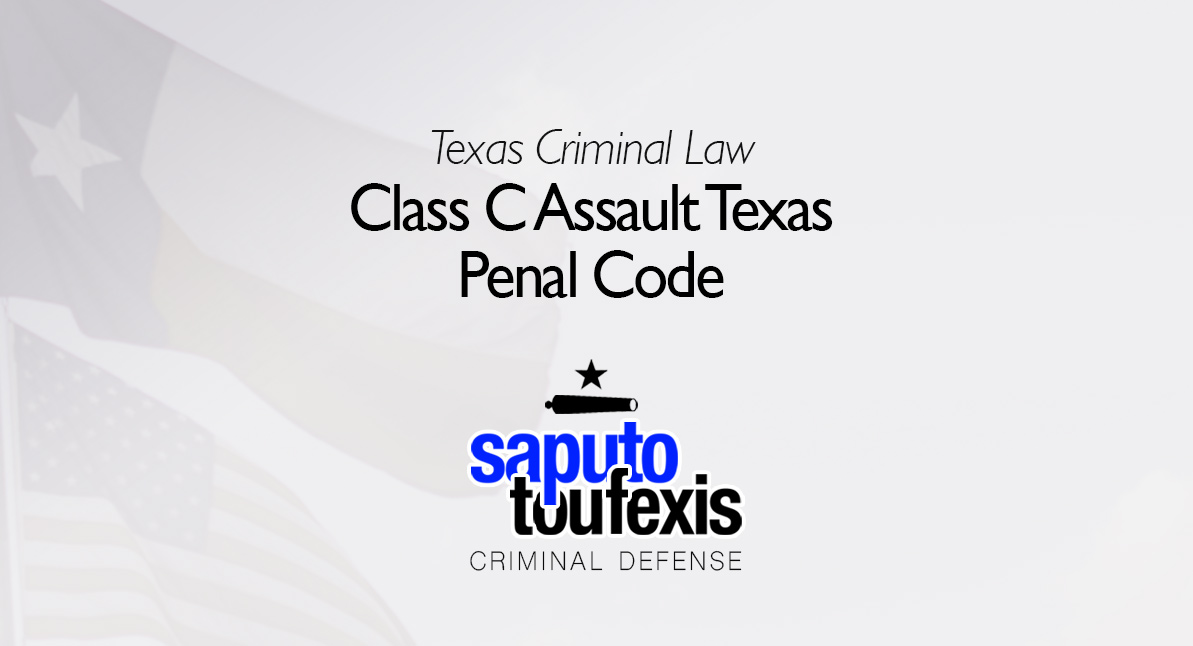 Class C Assault text in front of Texas and US flags