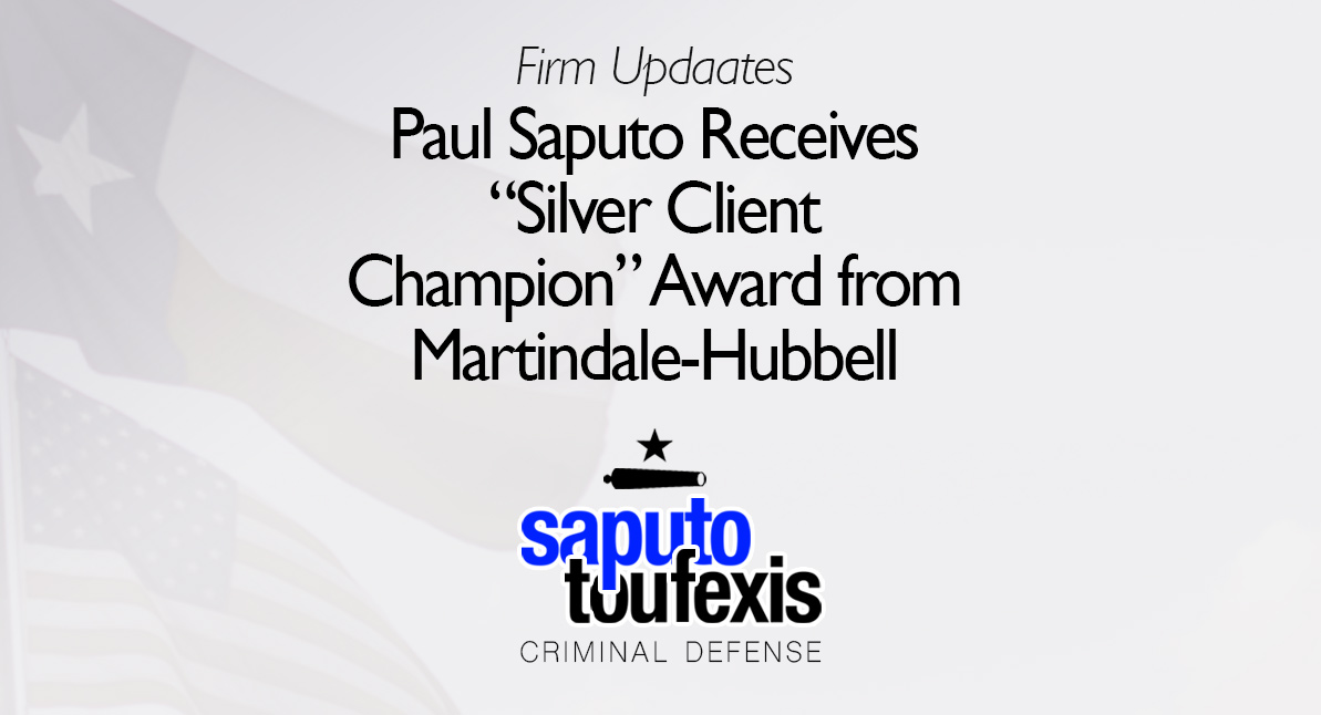 Paul Saputo Receives “Silver Client Champion” Award from Martindale-Hubbell