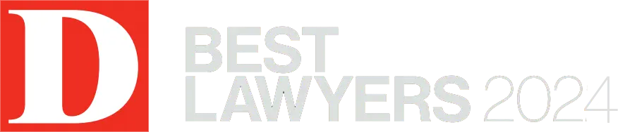 Large Dallas Magazine logo with Best Lawyers 2024 text to the right in light grey