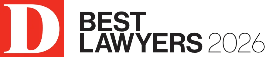 Large Dallas Magazine logo with Best Lawyers 2026 text to the right in black