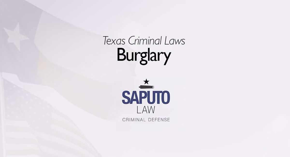 Texas Burglary law featured image with US and American flags