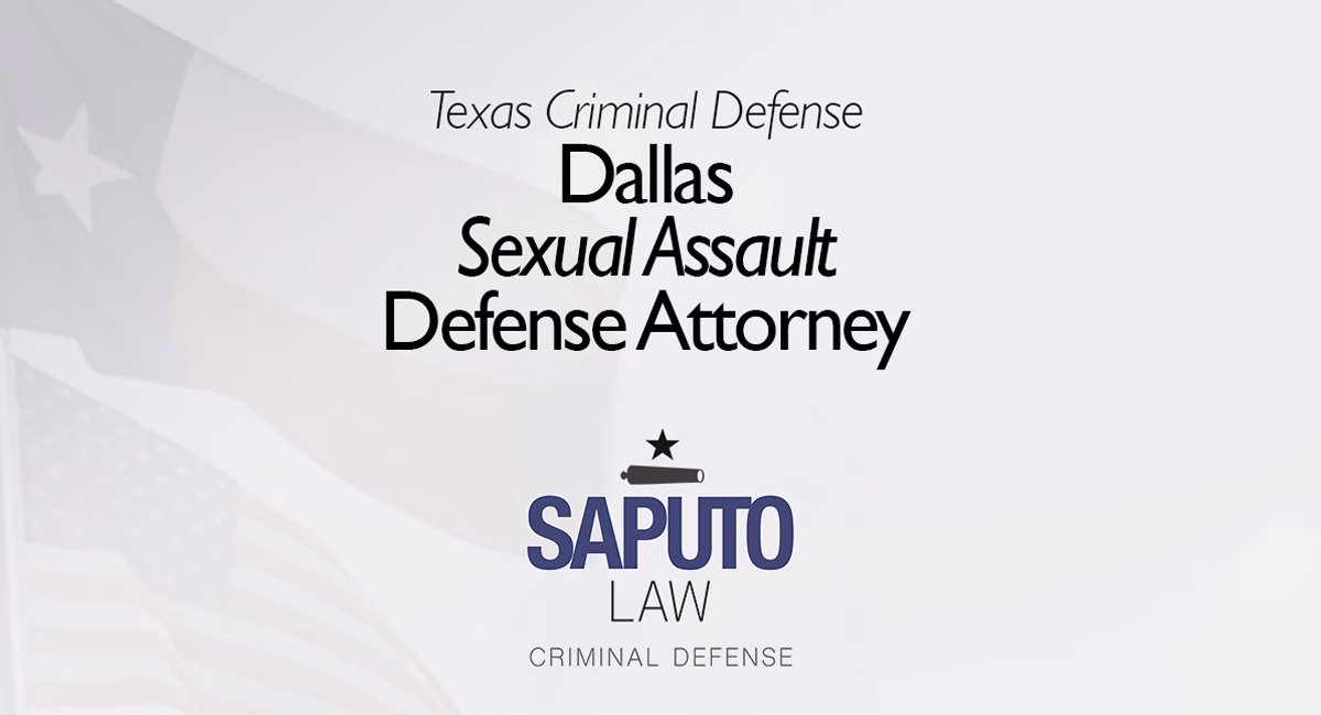 Dallas Sexual Assault Attorney Featured Image with Saputo Law logo and Texas flag