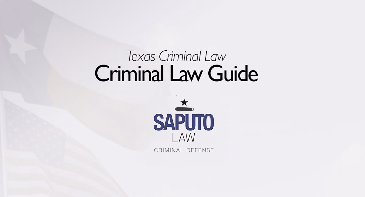 Texas Criminal Laws Featured Image with Saputo Law logo and Texas flag